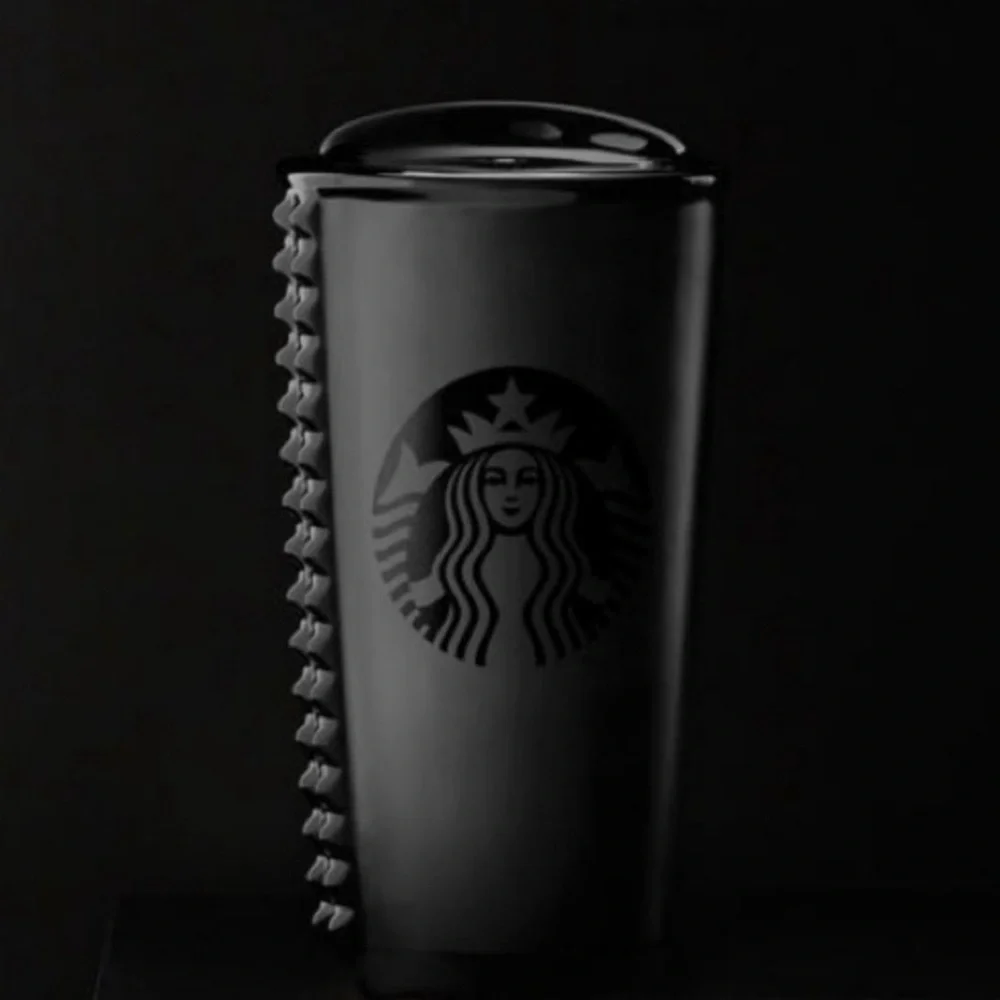 Starbucks Matte Black Studded Ceramic Tumbler- Dot Collection 2015