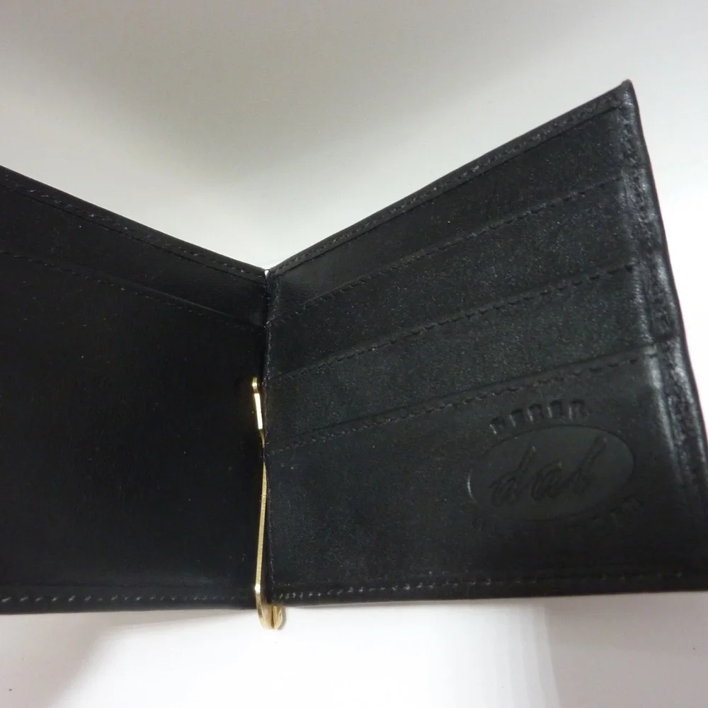 Derek Alexander Leather Credit Card Holder Black Slim 3.75x3.25