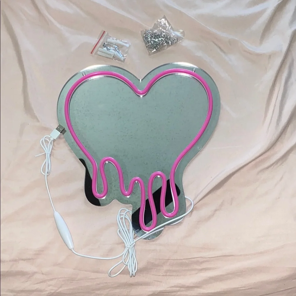 Pink Drip Heart Neon Light