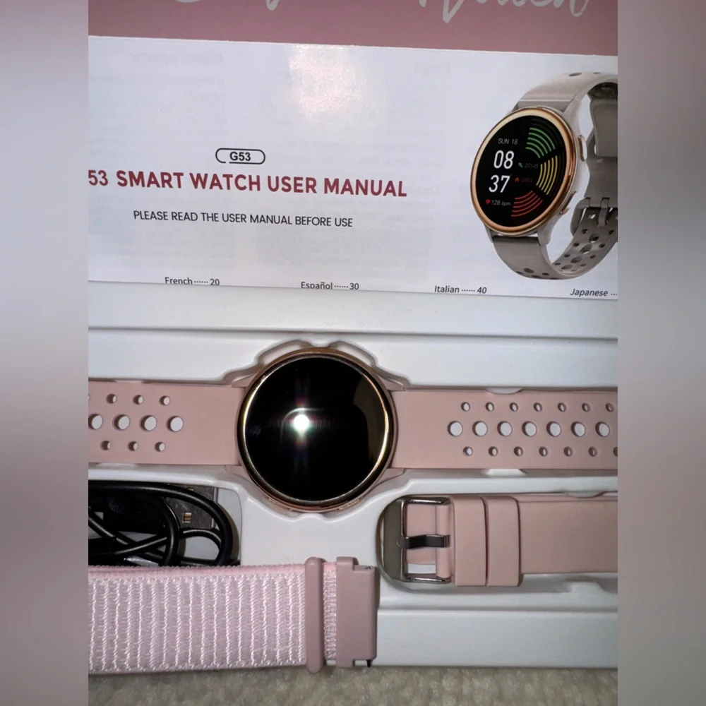 Smart Watch with Pink Bands, New