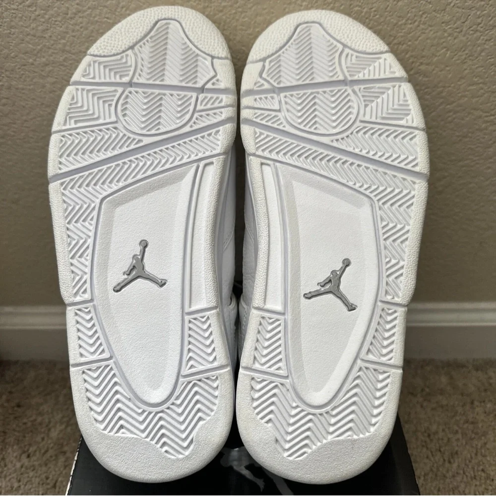 Air Jordan 4 Retro Pure Money White/Metallic Silver Size 9