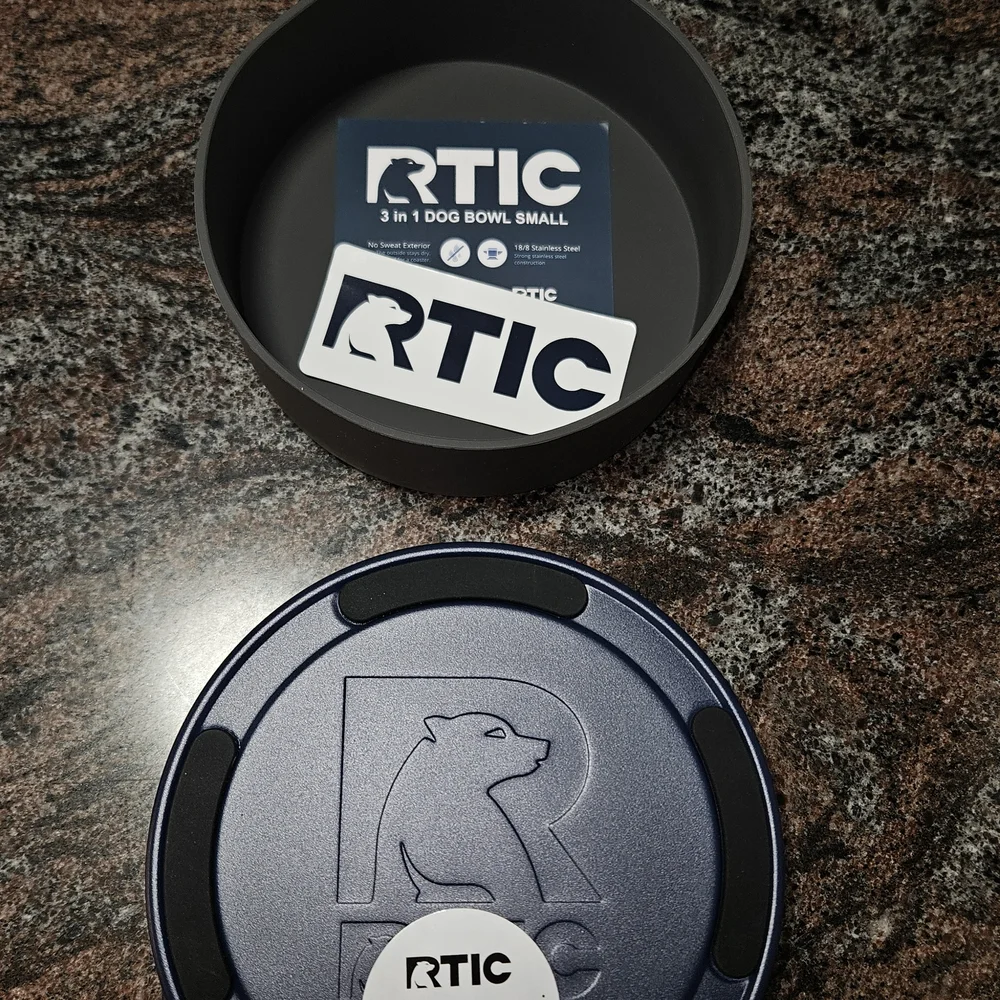 RTIC Navy Stainless Steel Dog Bowl 3 In 1 With Silicon Protector