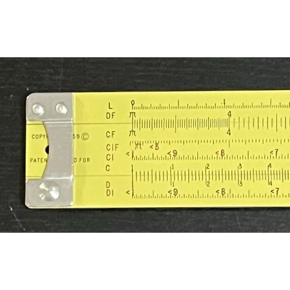 Vintage Pickett N1010-ES TRIG All Metal Slide Rule With Leather Case Made In USA