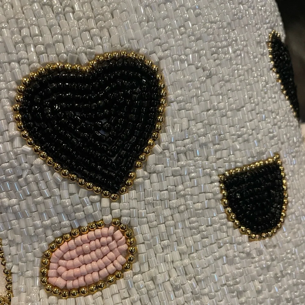 CUPCAKES AND CASHMERE at home NWT Adorable Beaded Ghost Pillow with Heart Eyes