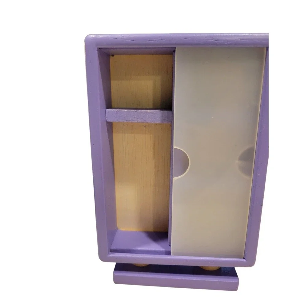 Plan Toys - Wooden Dollhouse Furniture Lot - Bedroom Wardrobe Vanity Lamp
