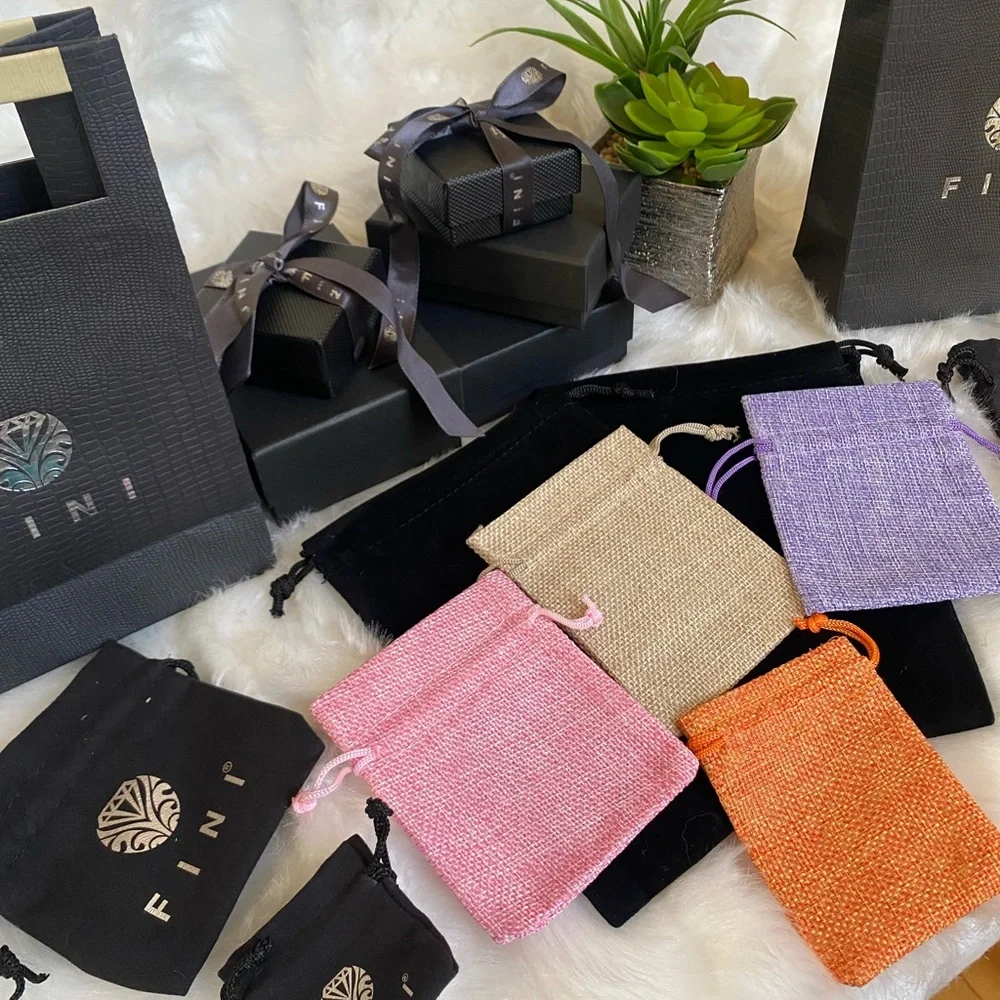 Colorful Drawstring Pouches Set