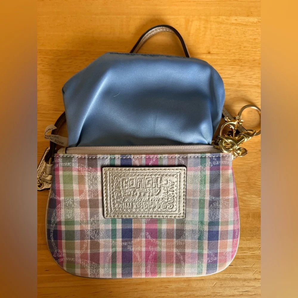 Coach Multicolor Plaid Wristlet