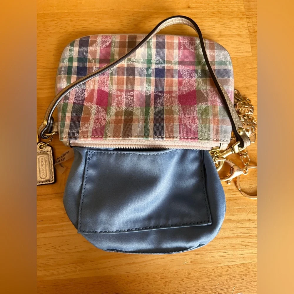 Coach Multicolor Plaid Wristlet