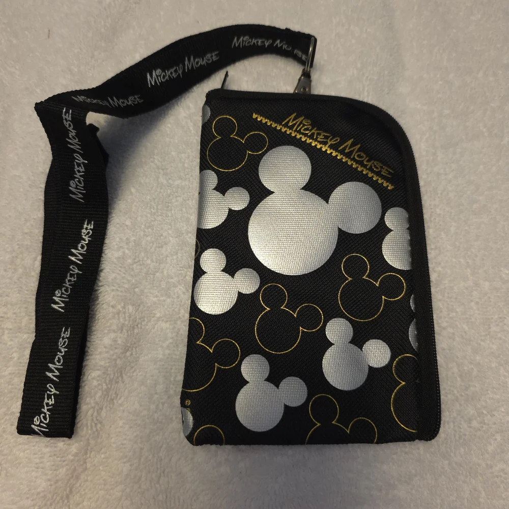 Disney Mickey Mouse Black and Gold Phone Pouch