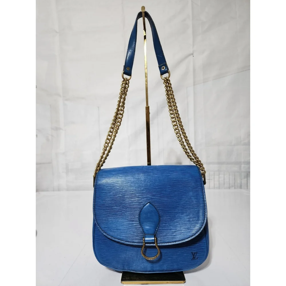 LOUIS VUITTON Epi Saint Cloud GM Shoulder Bag Blue