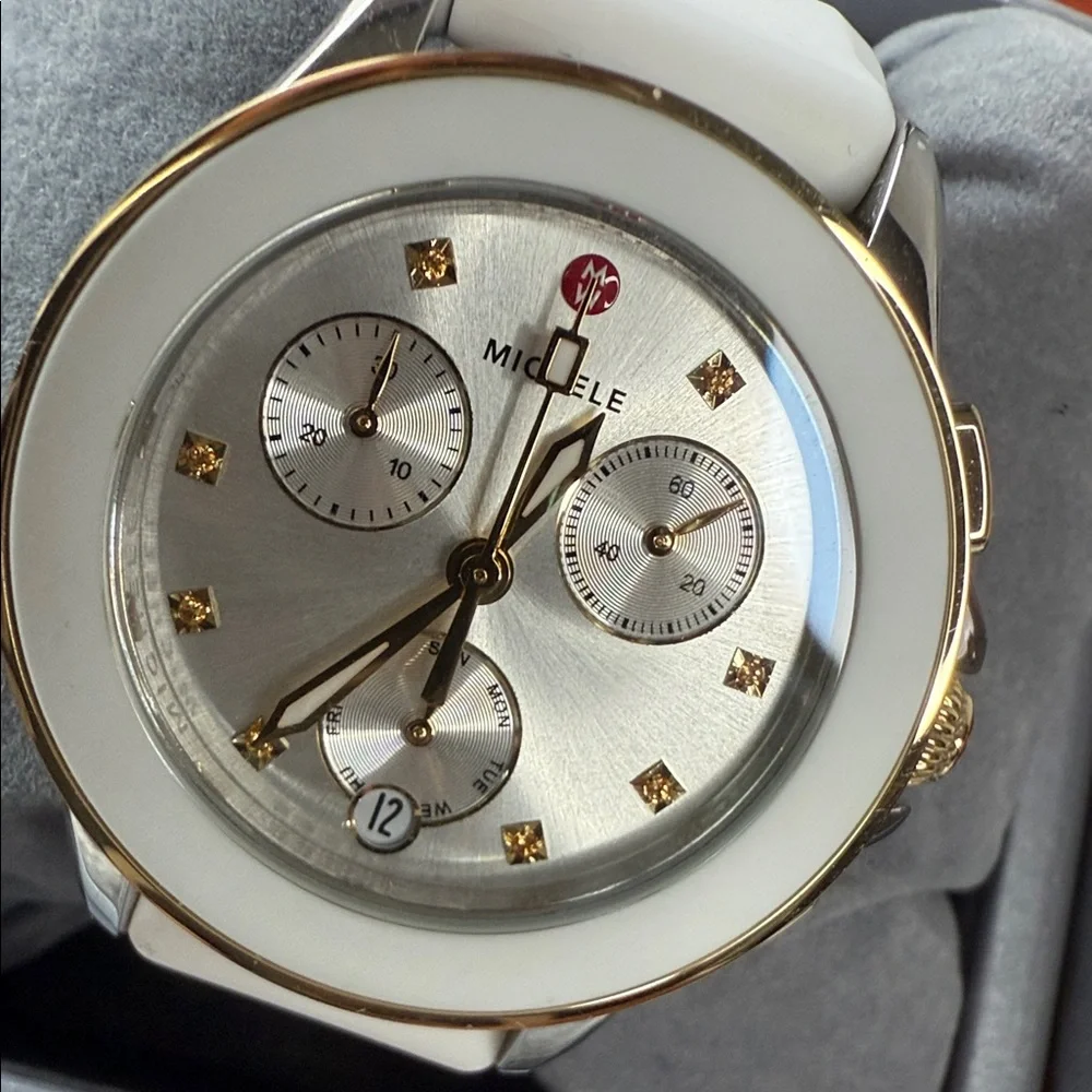 Michele Silver and Gold Watch