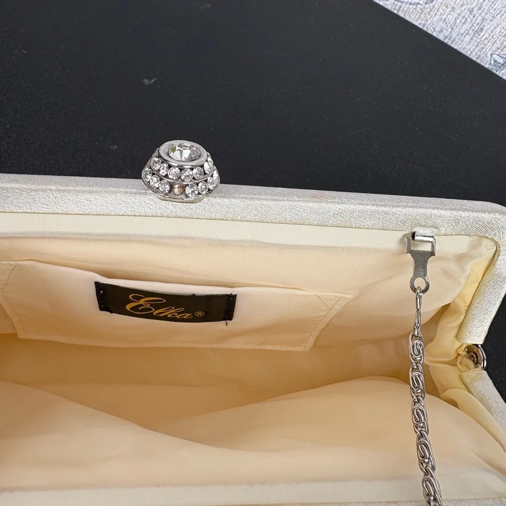Ellea Vintage Satin Clutch with Chain