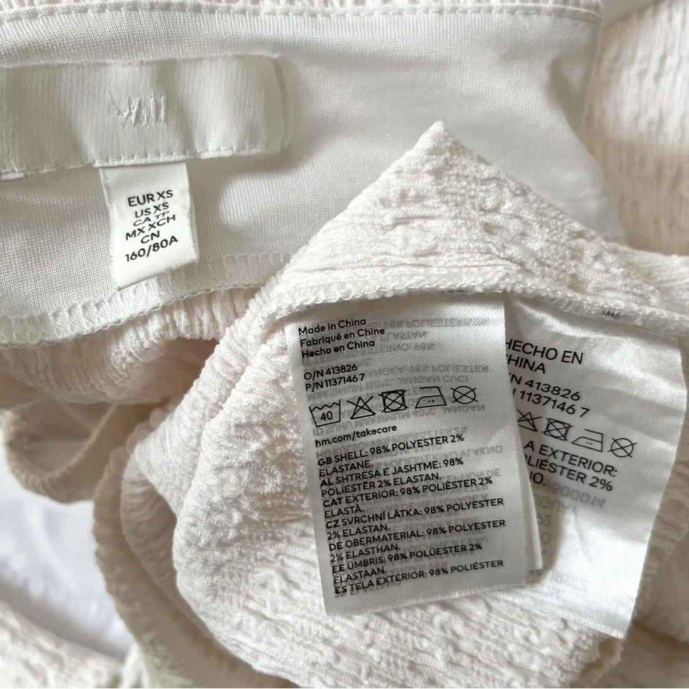 H&M white smocked