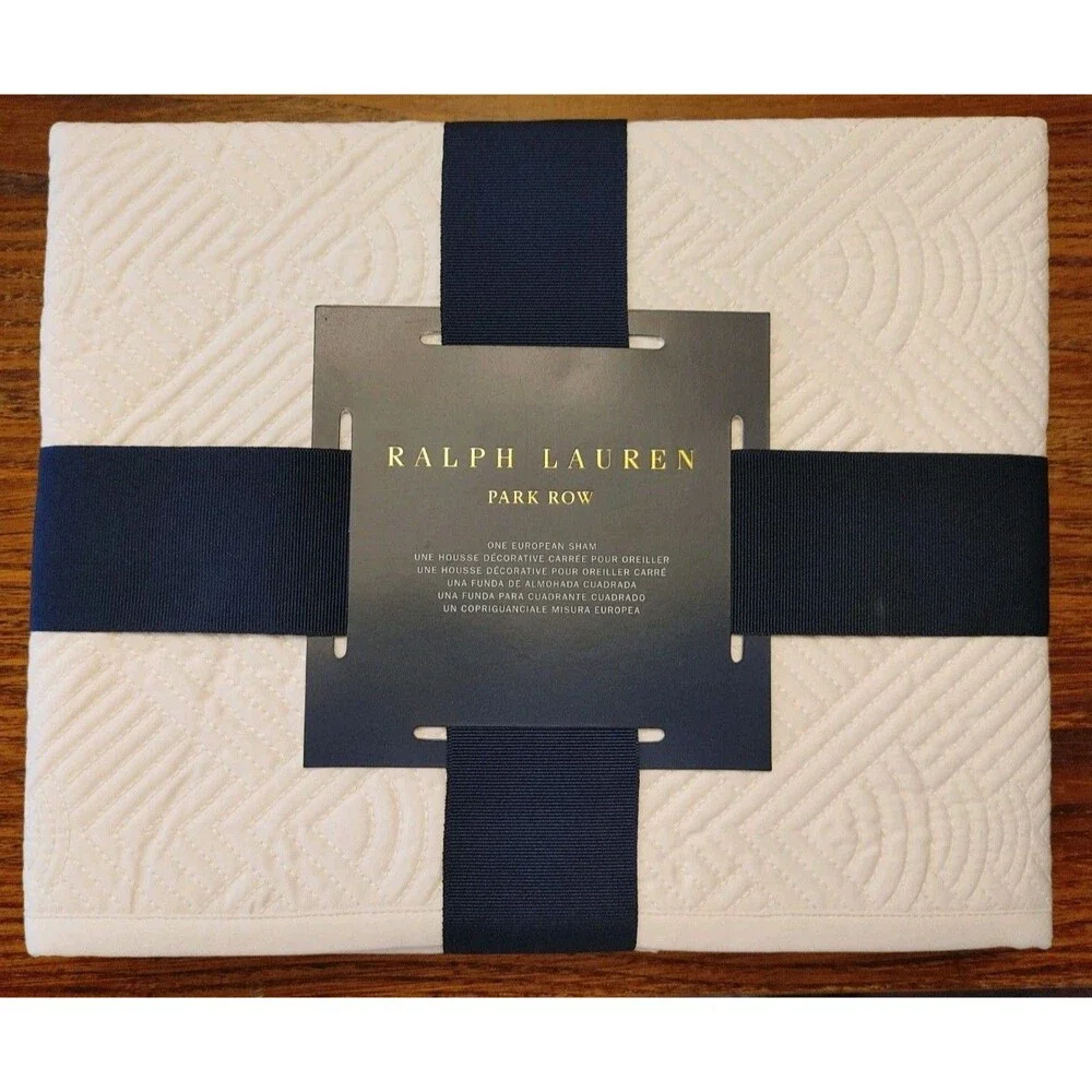 NWT Ralph Lauren Euro Sham Park Row Elysia Quilted Chic Cream Classic (005)