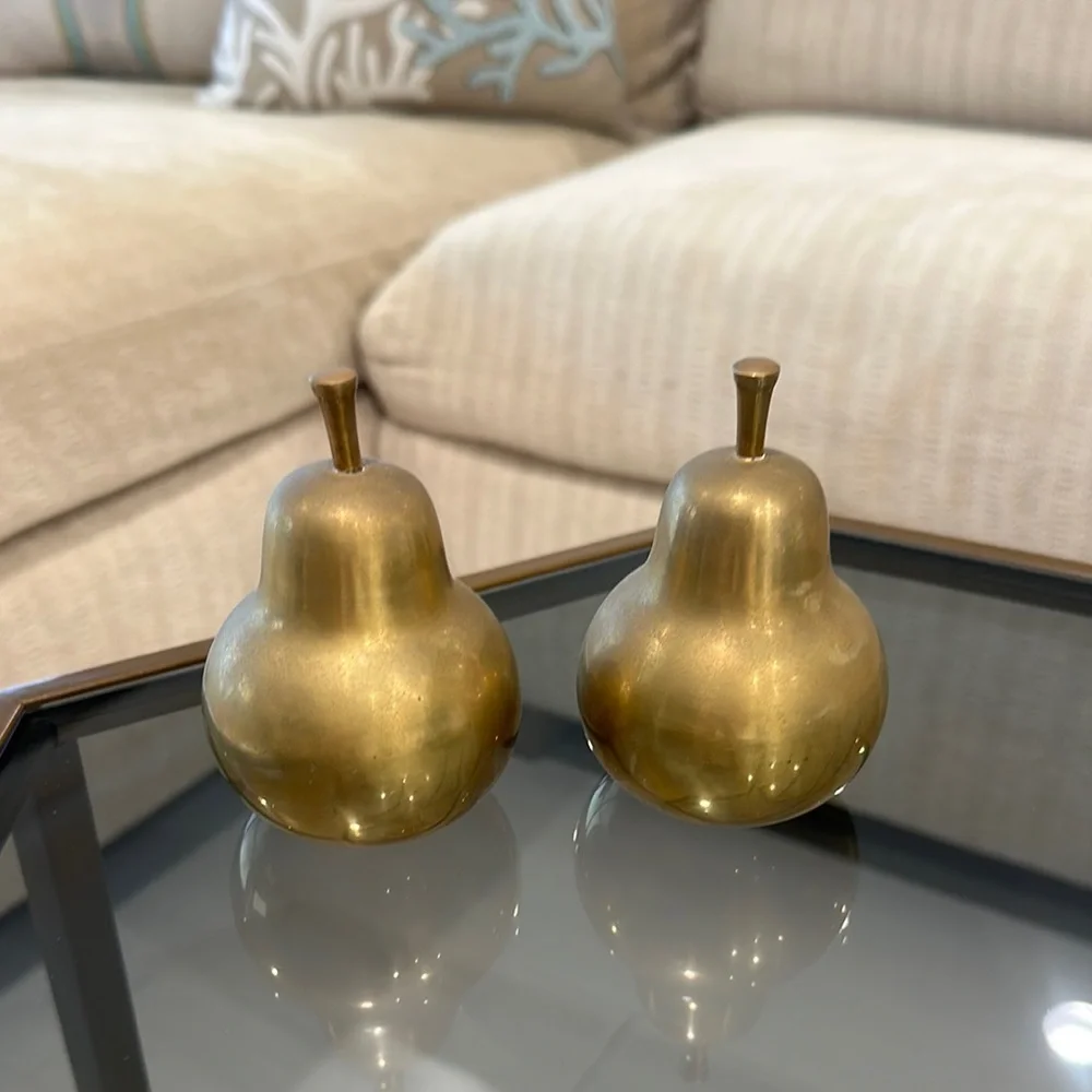 West Elm Home Acccents- Set of 2 Brass Pears