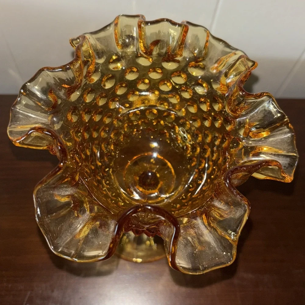 Fenton amber hobnail
