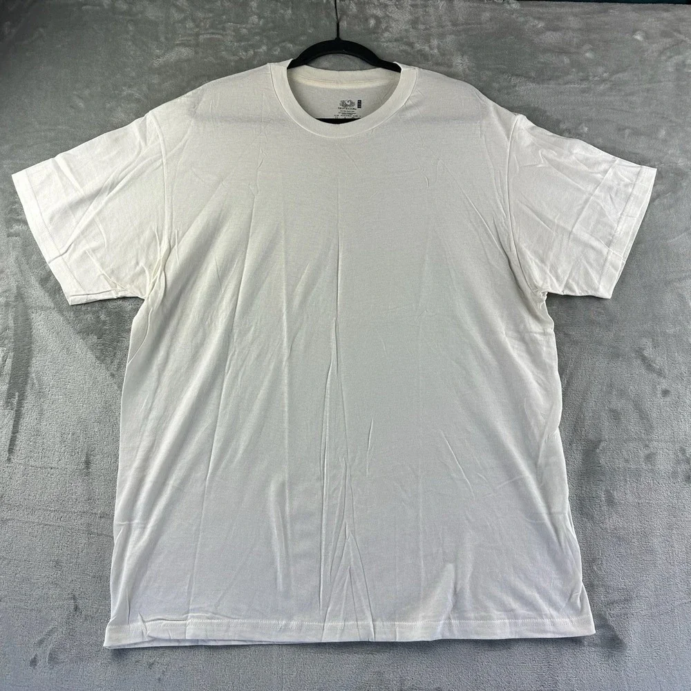 Fruit Of The Loom Crew Neck T-Shirt Men's XL White 4 Pack 100% Cotton