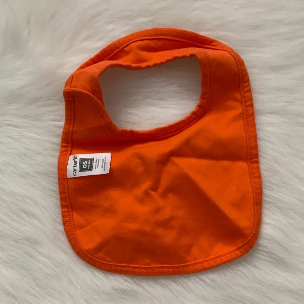 Carter's Bib with Orange Edge and Colorful Text