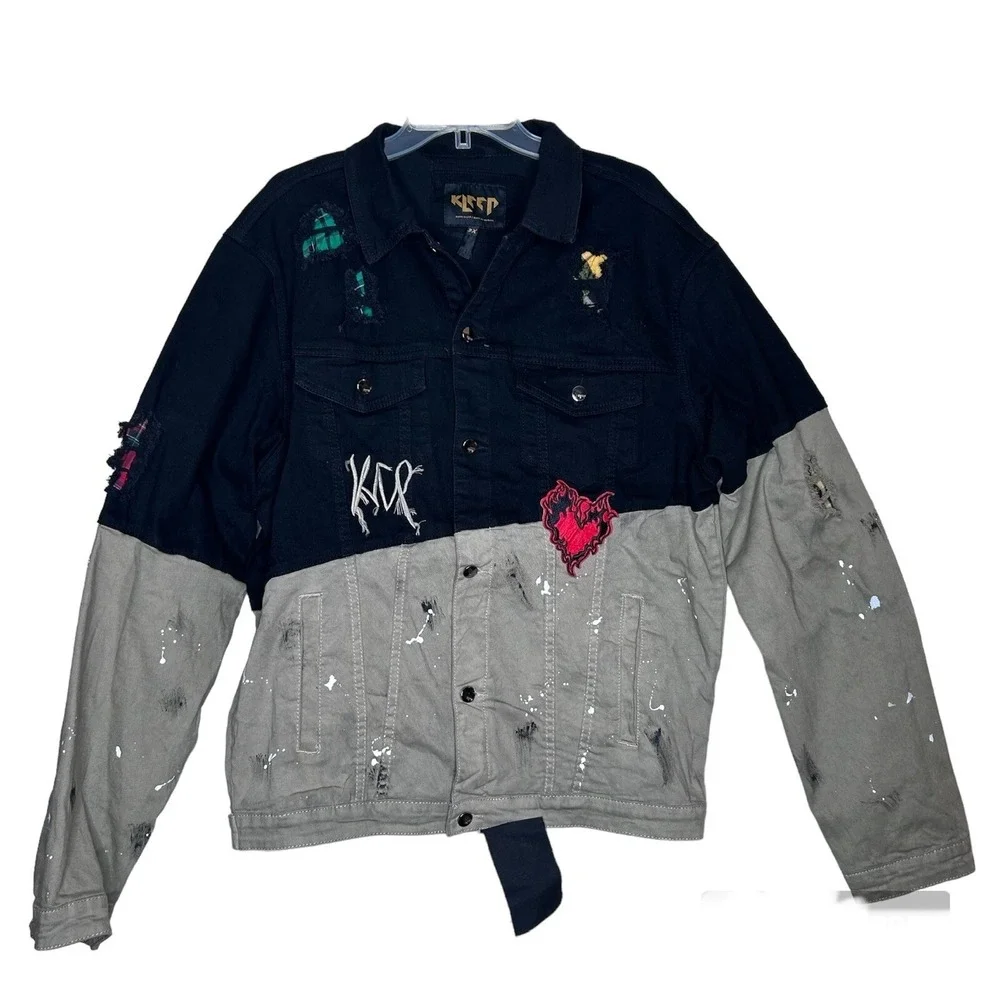 Kleep Jacket Mens Less Money/More Problem Twill Streetwear 3X Black Mint