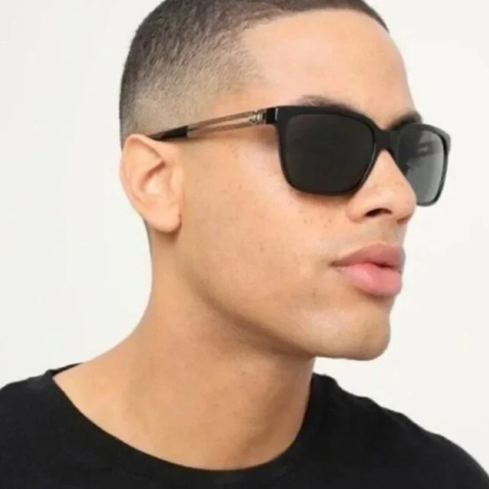 NEW Versace Black Grey Square Unisex Sunglasses
