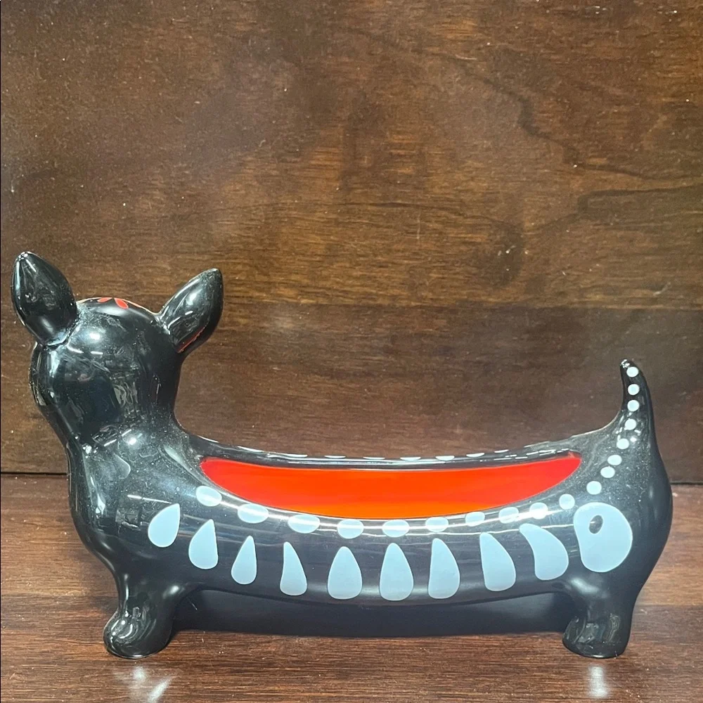 Pier One Day of the Dead Colorful Dog-Shaped Ceramic Planter