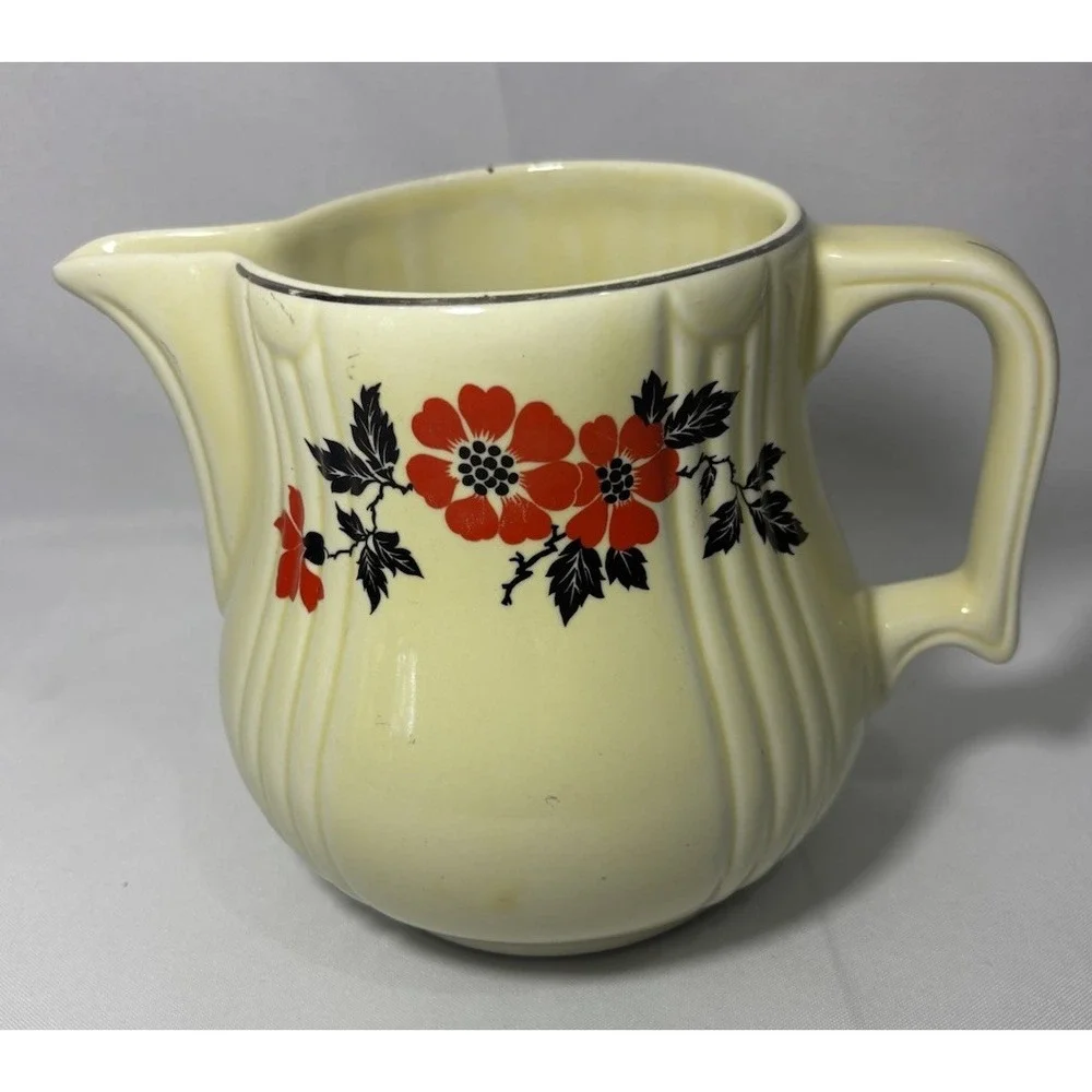 🌺Vintage Hall's Pitcher Superior Quality Red Poppy Kitchenware 2 Quart MCM
