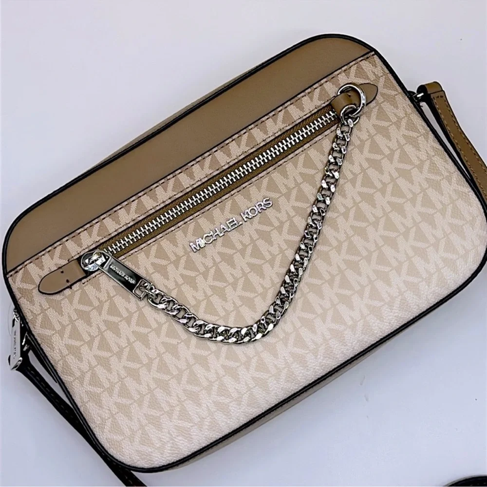 MICHAEL KORS Jet Set Lg Ombré Signature Logo EW Crossbody Body East West Husk