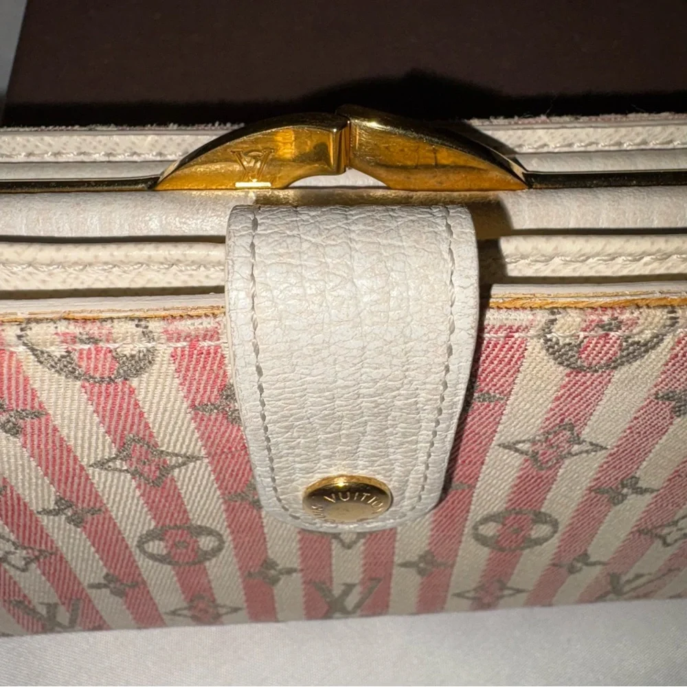 LOUIS VUITTON *rare* Mini Lin Croisette Portefeuille Viennois Pink/Rouge Wallet
