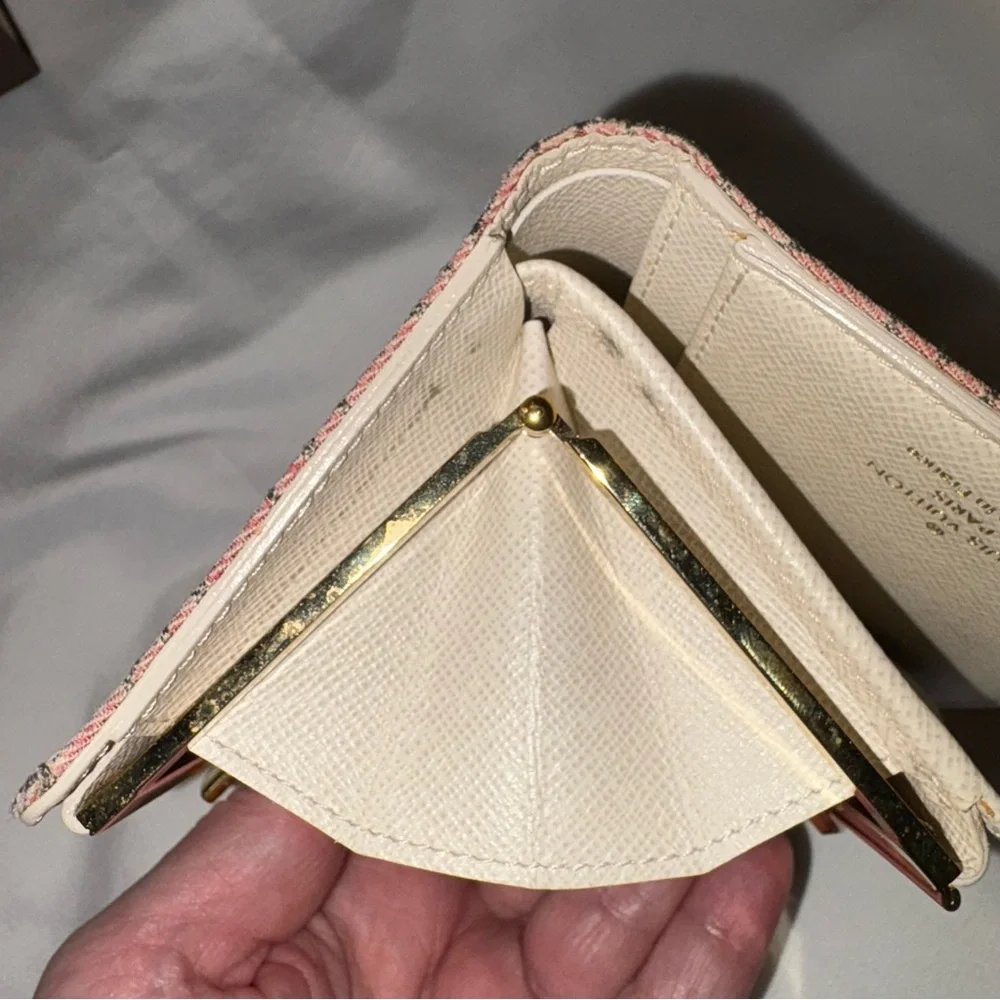 LOUIS VUITTON *rare* Mini Lin Croisette Portefeuille Viennois Pink/Rouge Wallet