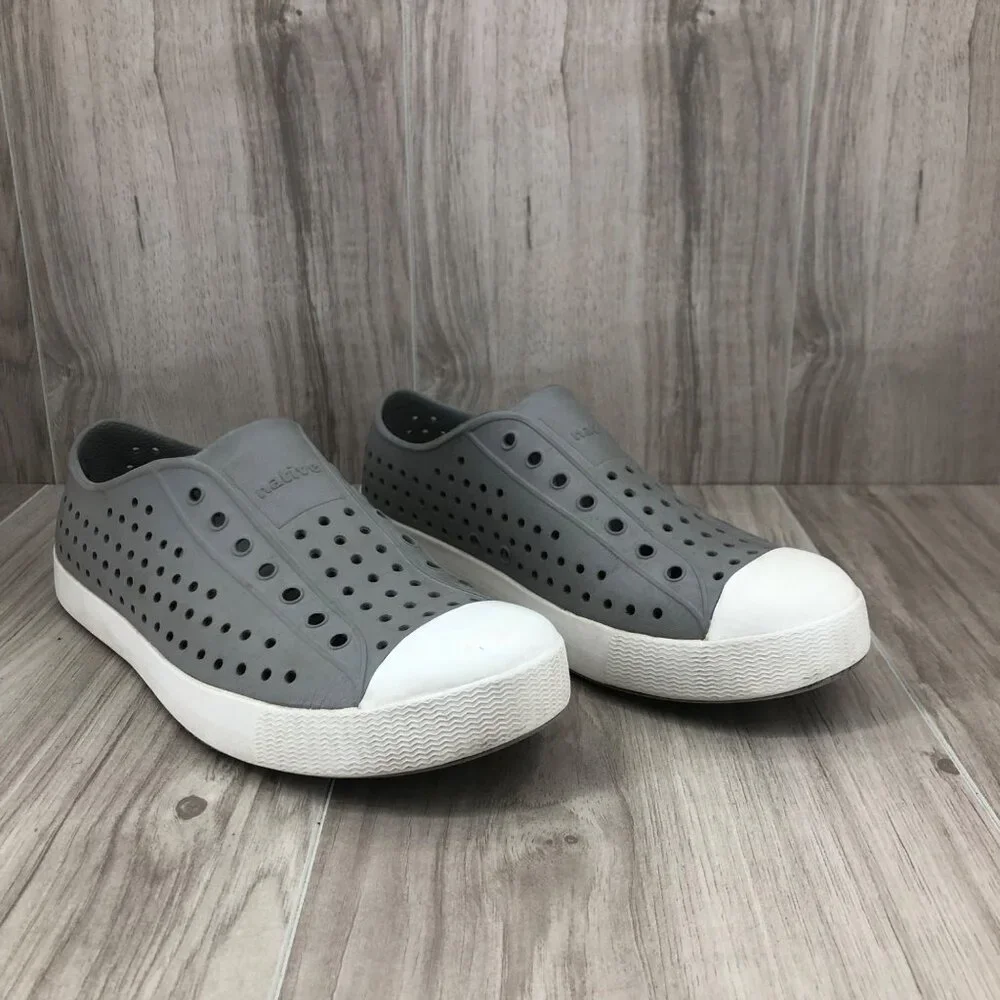 Native Shoes Kids Junior 5 Jefferson Gray Rubber Slip On Waterproof