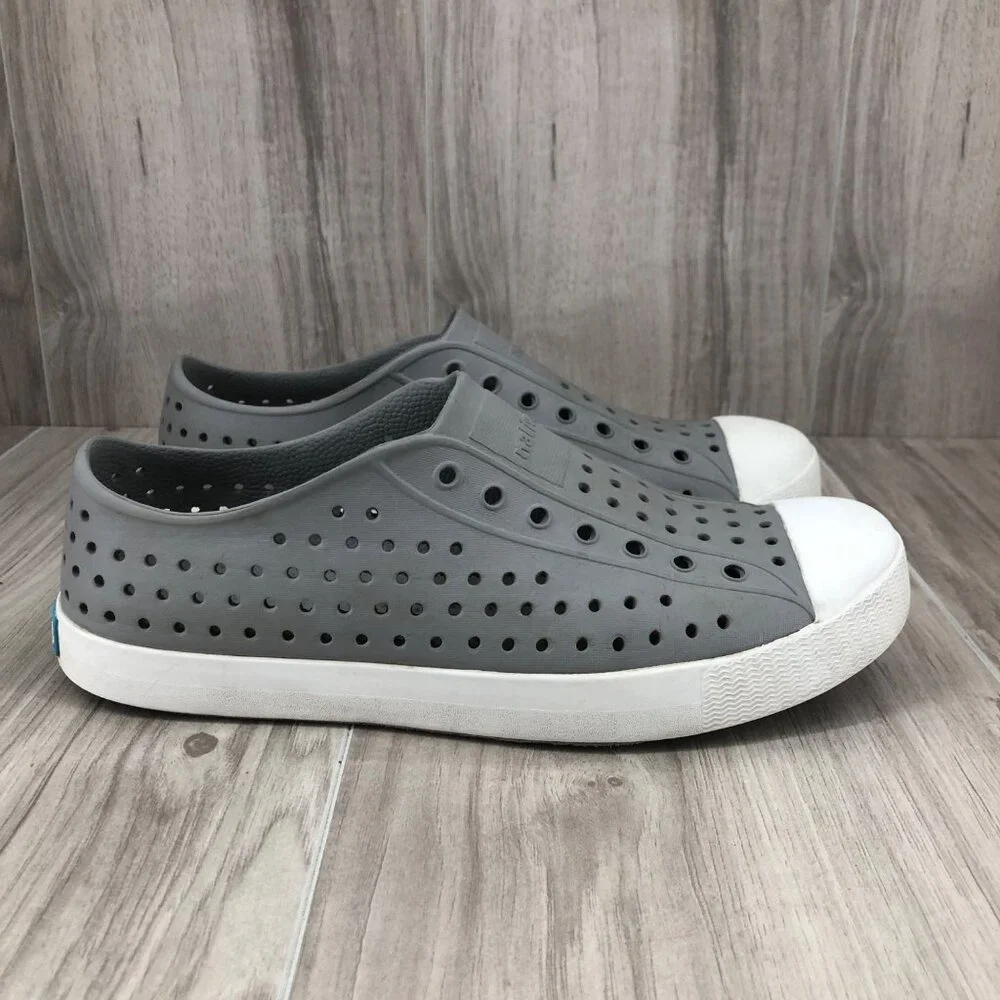 Native Shoes Kids Junior 5 Jefferson Gray Rubber Slip On Waterproof