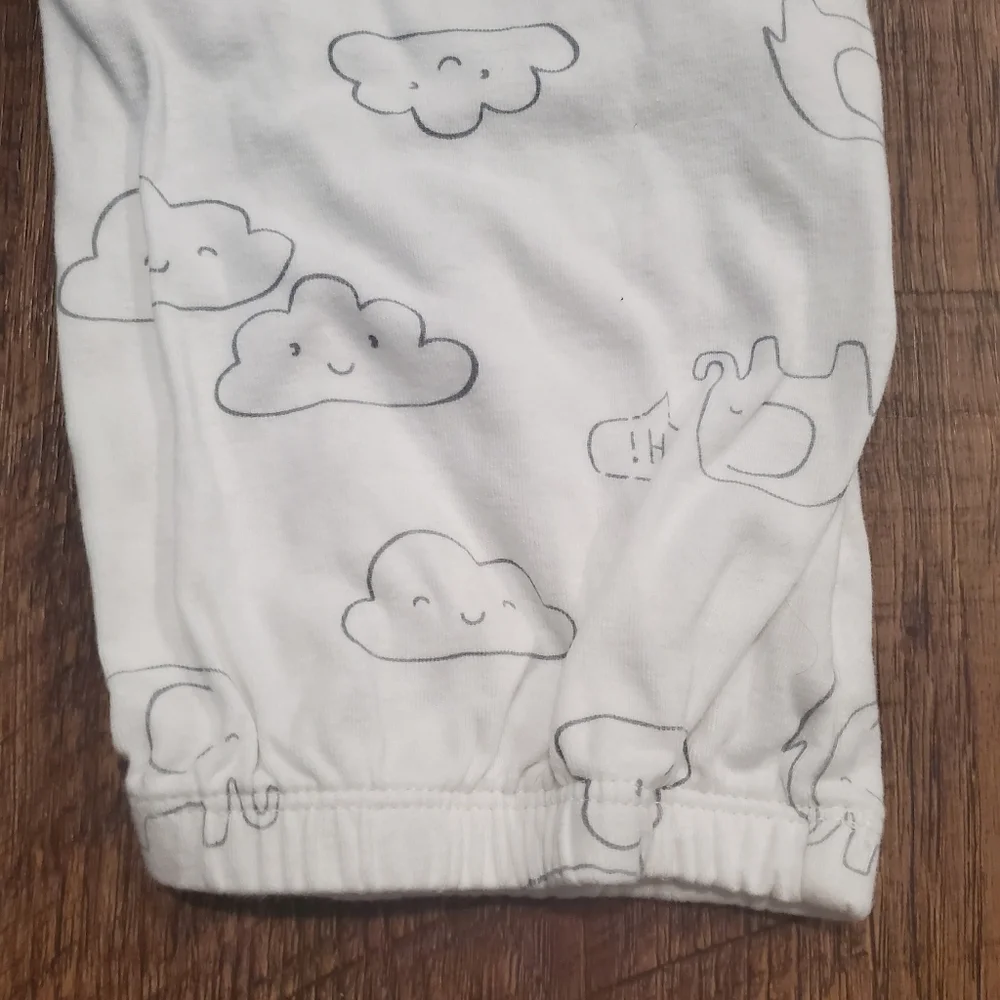 Carters Sleep Sack Sleeper Cotton Gown White Clouds Elephant Gender Neutral 0-3M