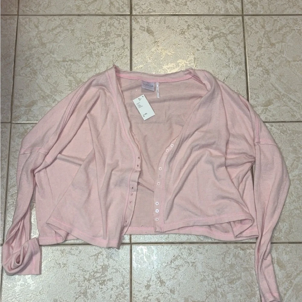 Light Pink Button-Up Cardigan