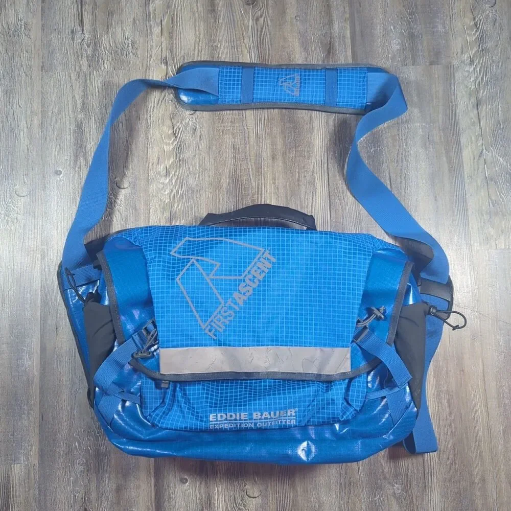 First Ascent Messenger Laptop Bag by Eddie Bauer Expedition Outfitter Blue