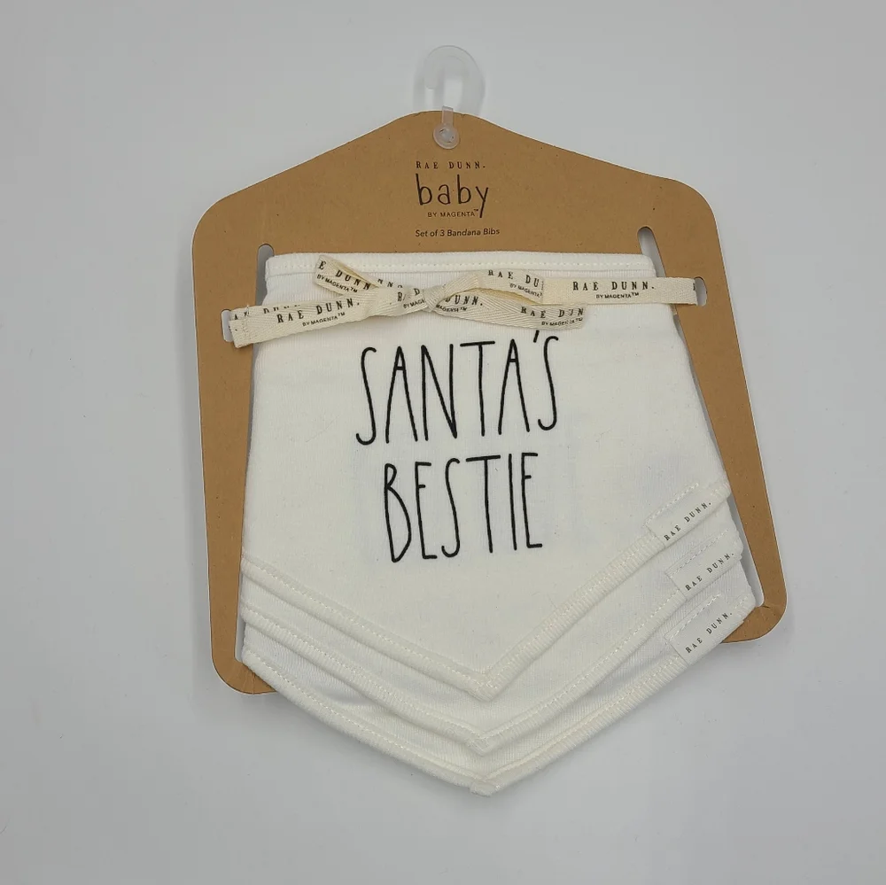 Rae Dunn set of 3 Christmas bandana bibs