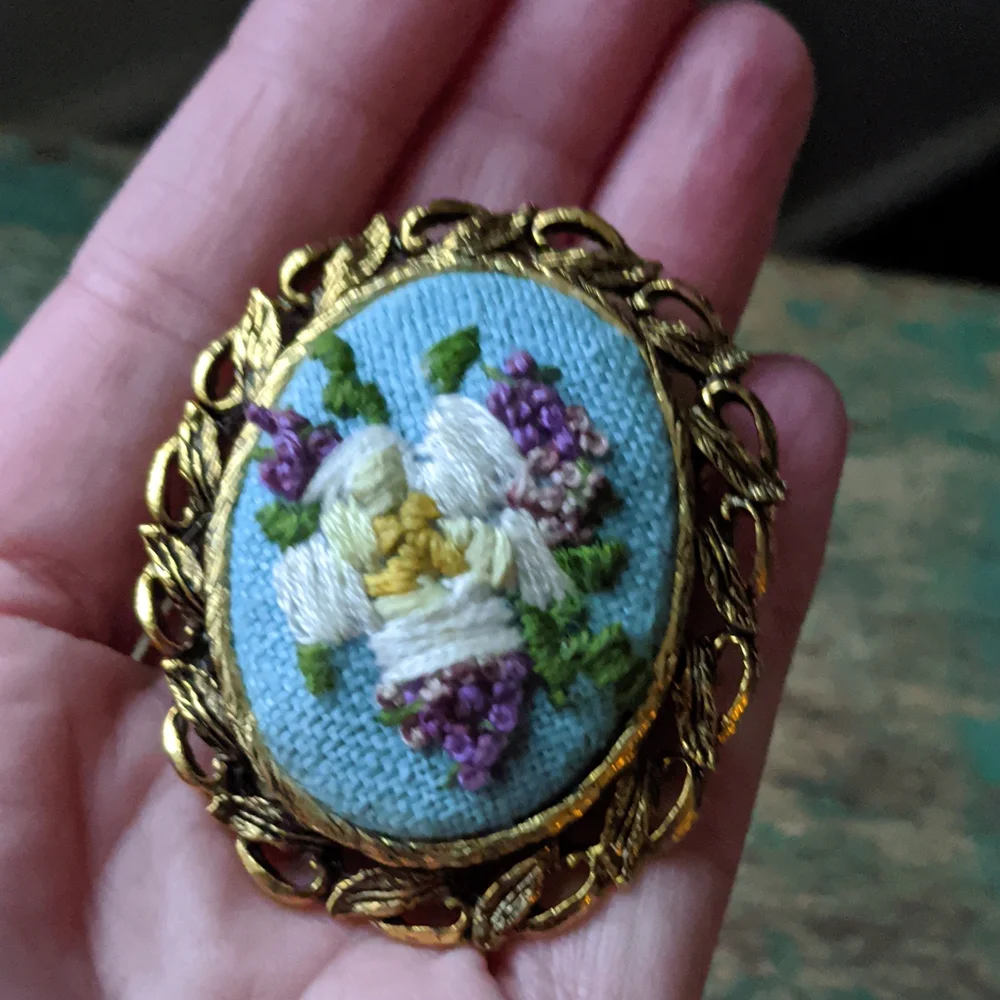 Vintage embroidered linen