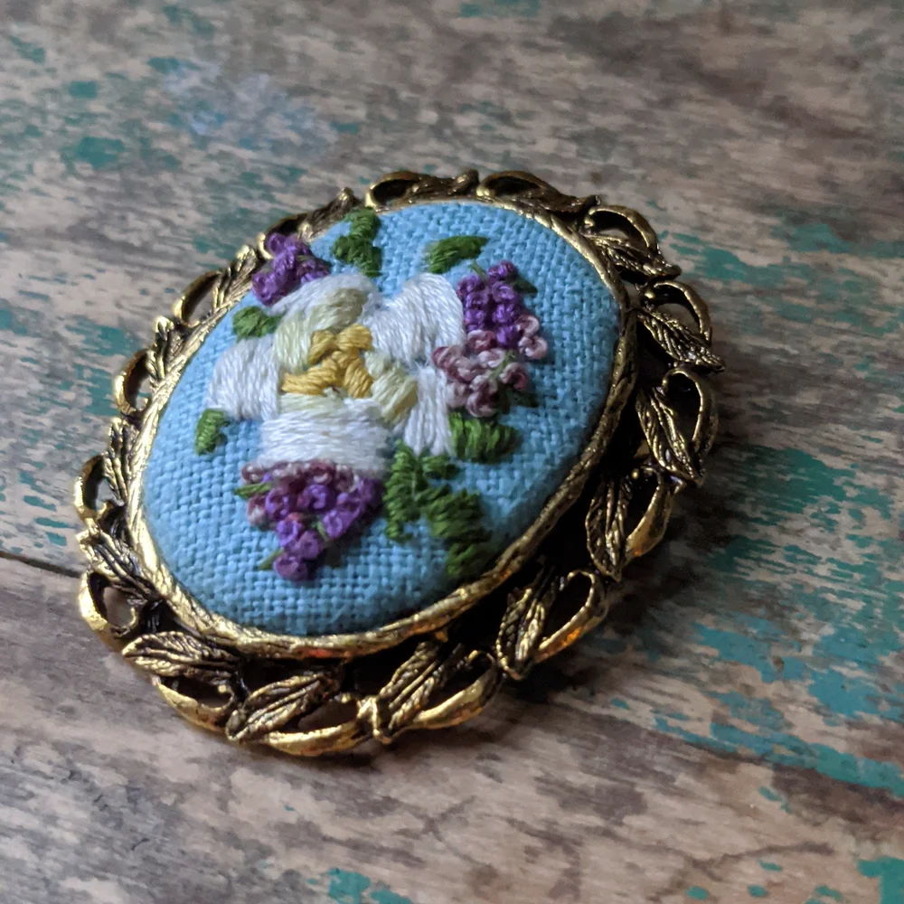 Vintage embroidered linen