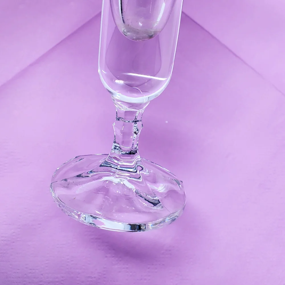 Vintage tall thin footed Elegant clear crystal vase 9.25
