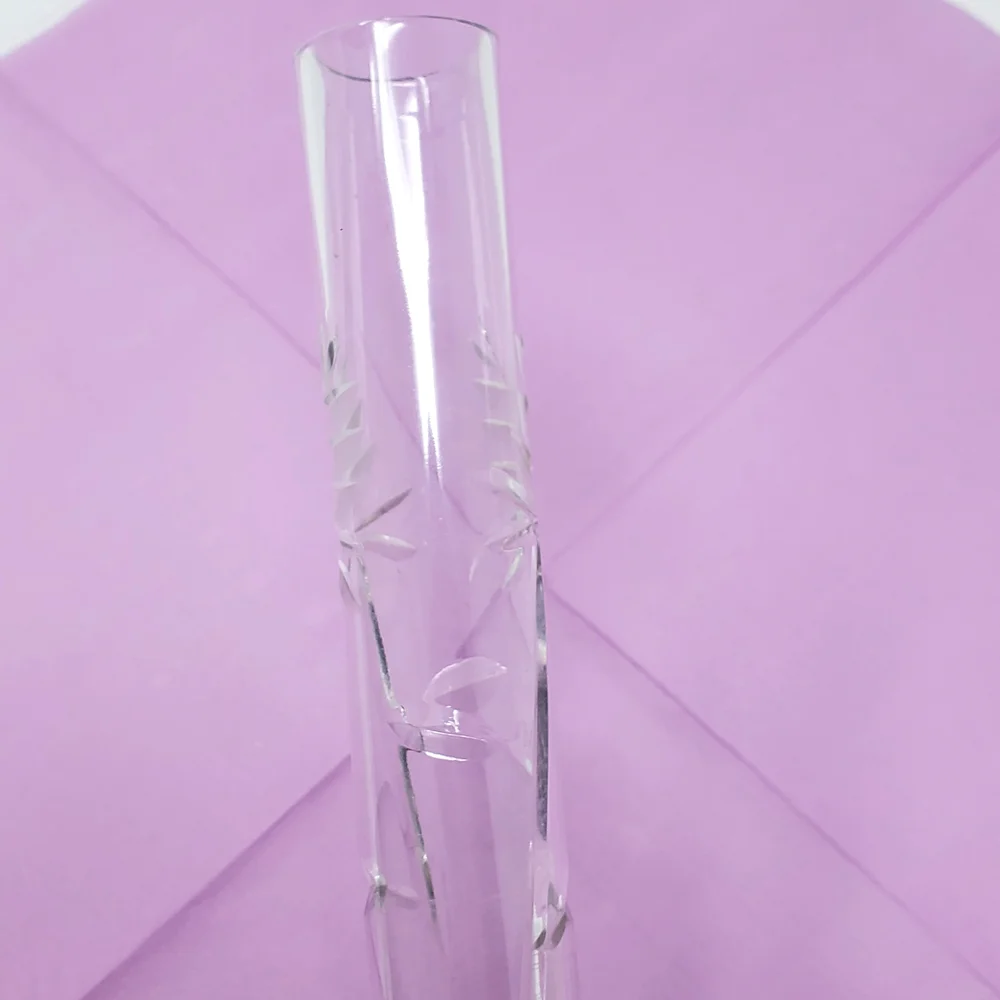 Vintage tall thin footed Elegant clear crystal vase 9.25