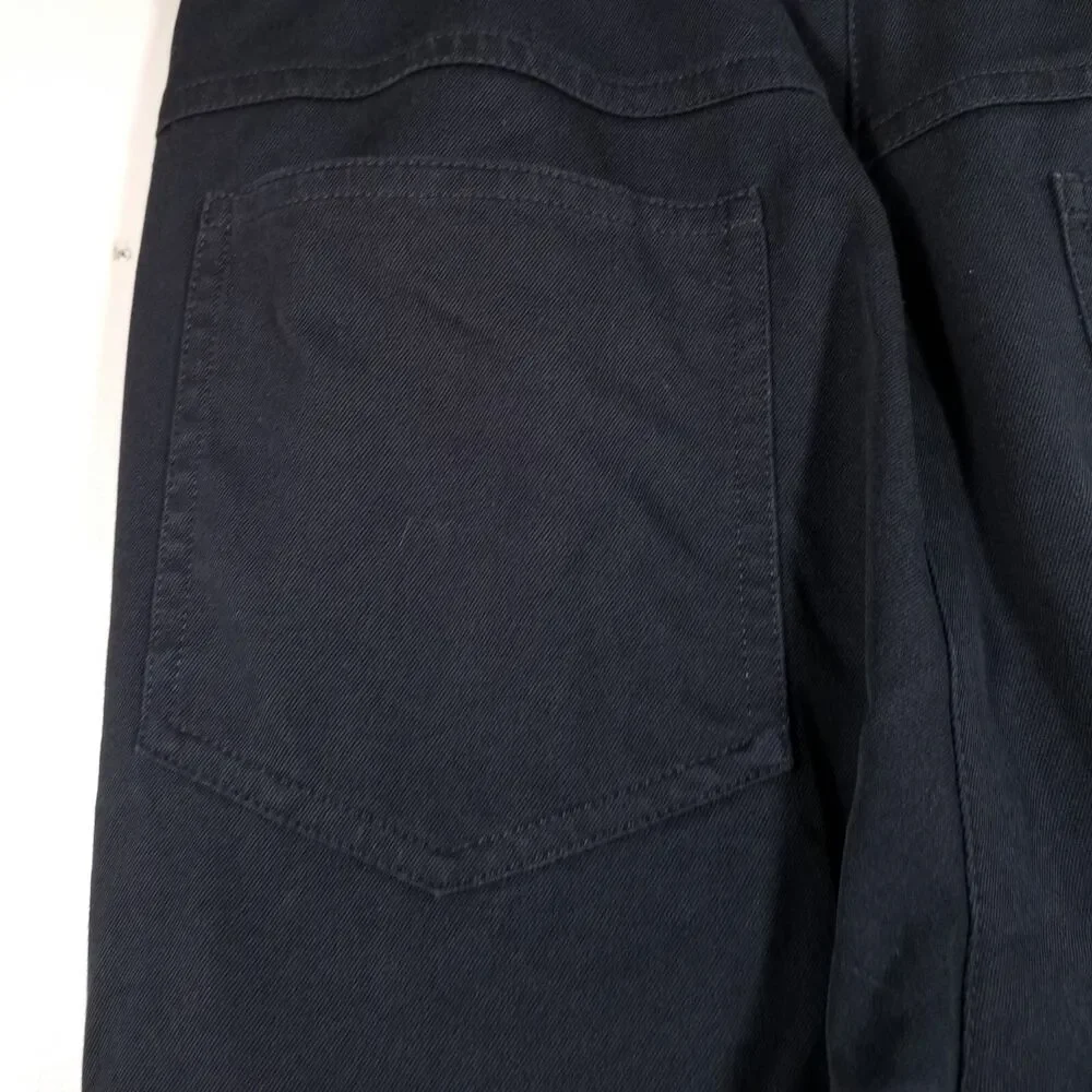 St.John Pants Women 12  Navy Stretch Cotton Gold Hardware Trouser Marie Gray