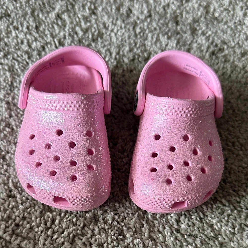 CROCS Kids Pink Sparkle Water Shoes