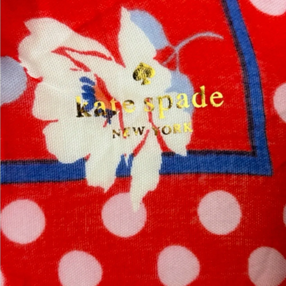 KATE SPADE, Springtime Floral Oblong Scarf in Ponderosa Red, NWT