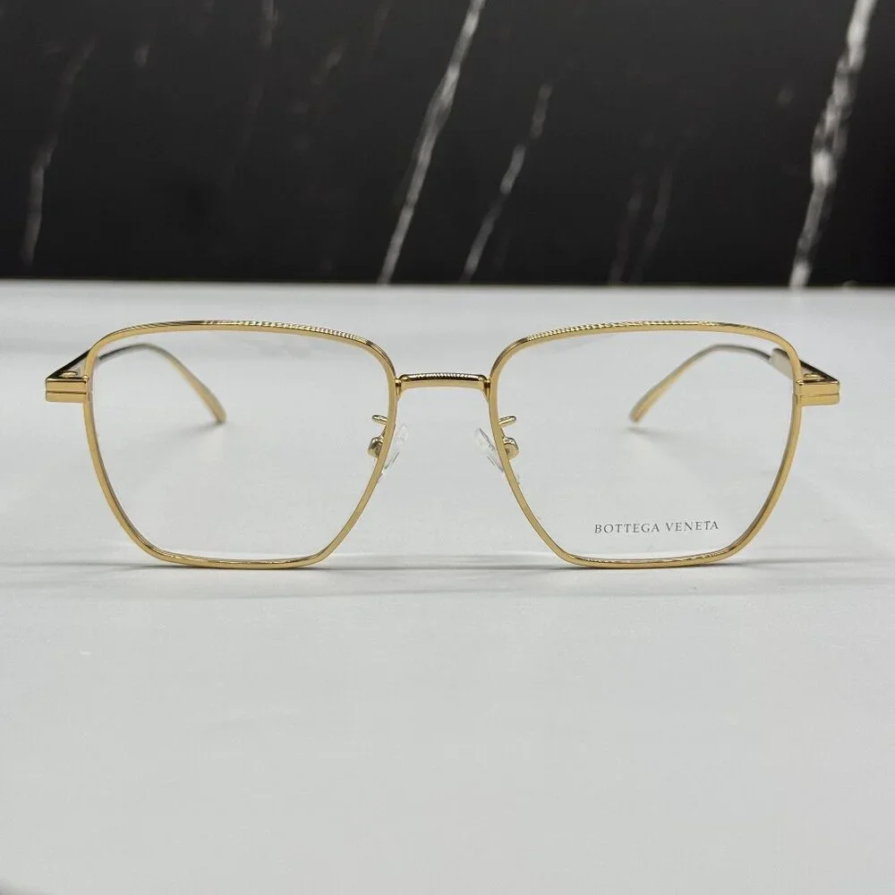 NEW BOTTEGA VENETA BV1015O 002 GOLD UNISEX EYEGLASSES BOTTEGA VENETA