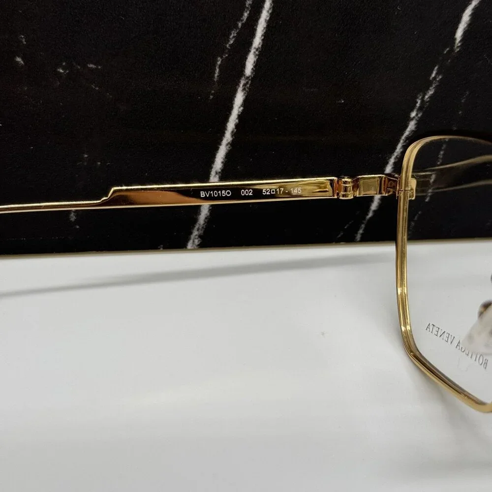 NEW BOTTEGA VENETA BV1015O 002 GOLD UNISEX EYEGLASSES BOTTEGA VENETA