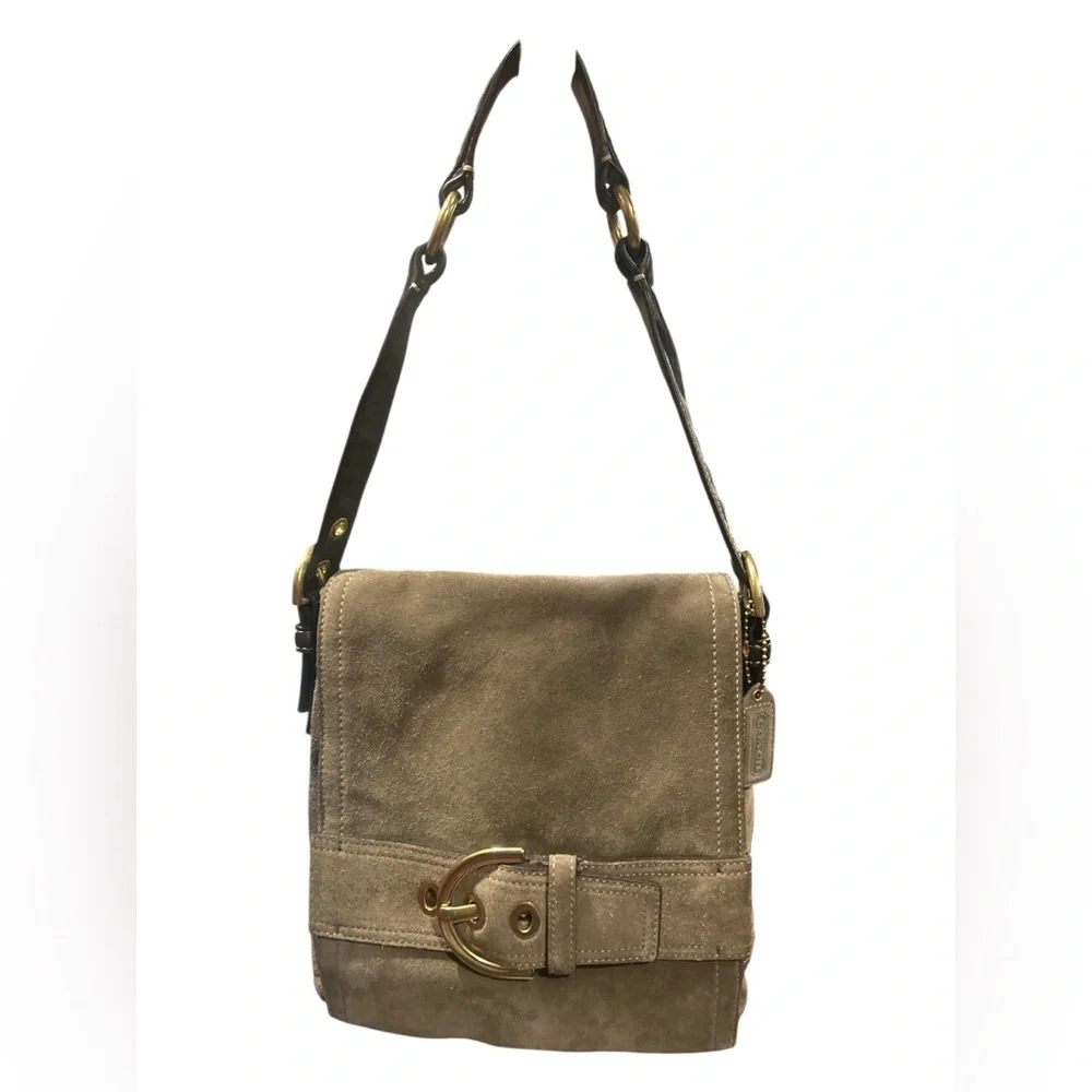 Vintage 🔥LIKE NEW🔥 Coach 2005 Tan Suede Women's Crossbody Bag