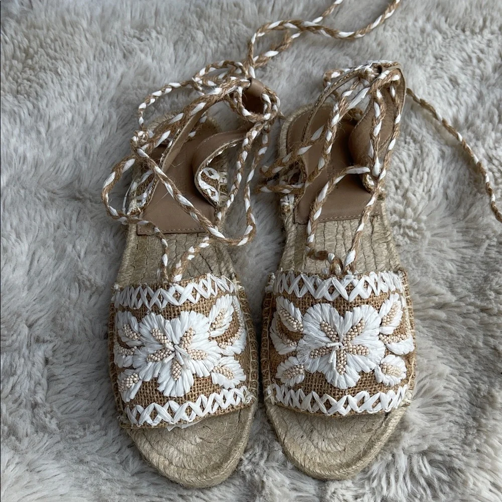 Johnny Was X Antik Batik Tori Tan and White Women's Sandals