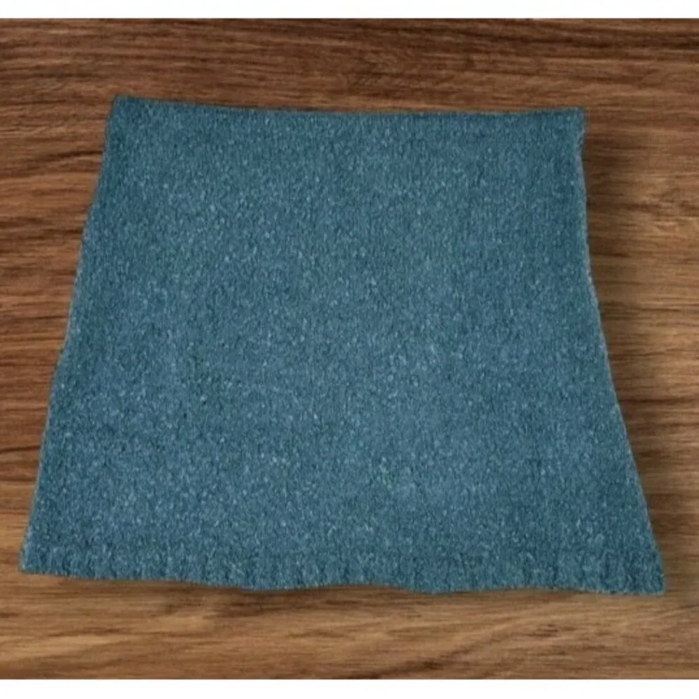 NWT Urban Outfitters Mini Skirt Aster Fuzzy Knit Buttons Blue Gray  Sz Large UO