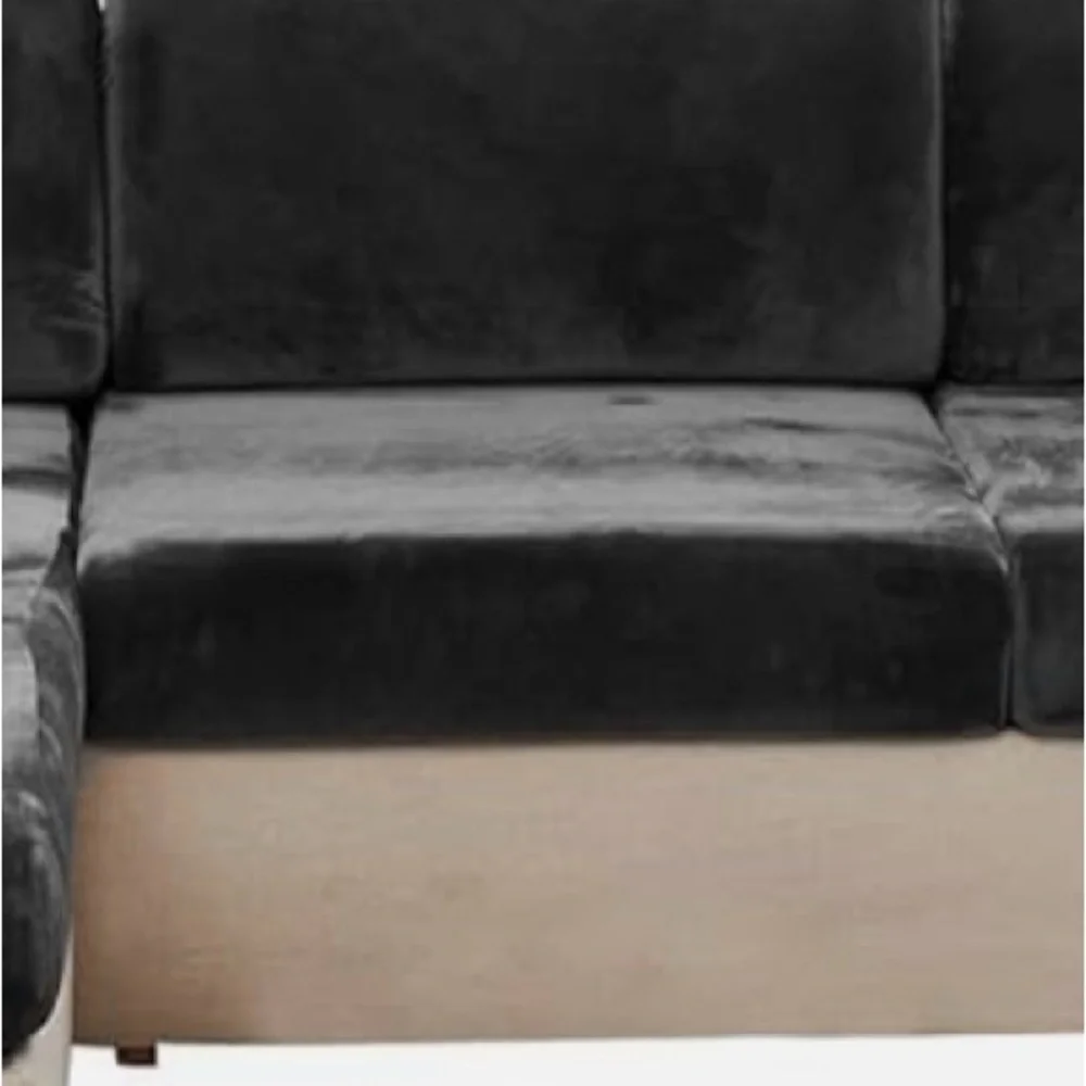 Elegant gray Velvet Sofa cover 1 piece