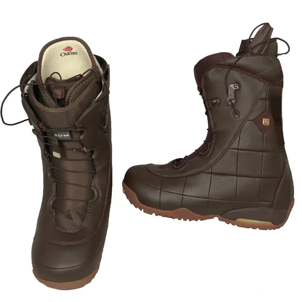 Burton Ion Snowboard Boots! 8.5 Brown Synthetic Leather Top of Line EXCELLENT