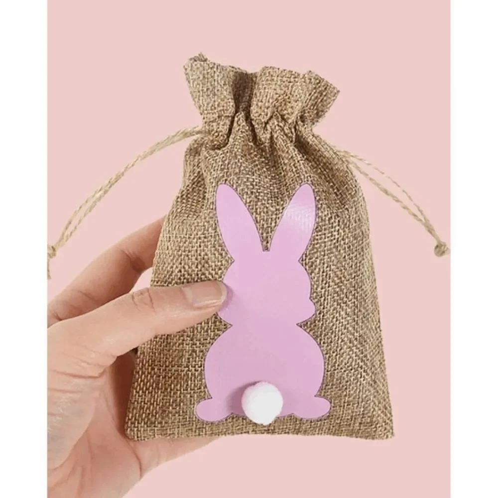 6pcs Bunny Rabbit Pompom Treat Gift Bag